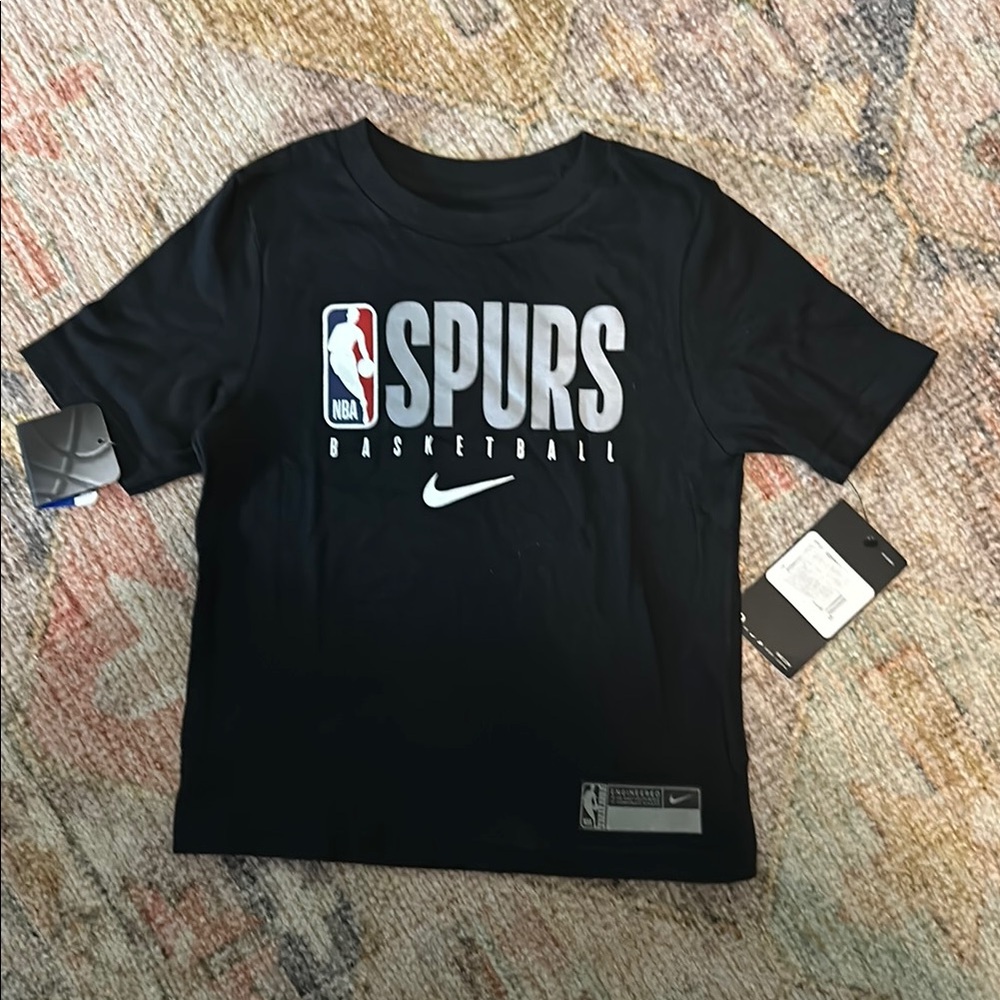 Nike Black Spurs Basketball Kids Shirt